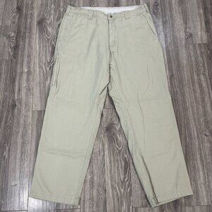 Columbia Cargo Pants Mens 38x32 Cotton Khaki Cell Phone Pocket Beige Utility Y2K